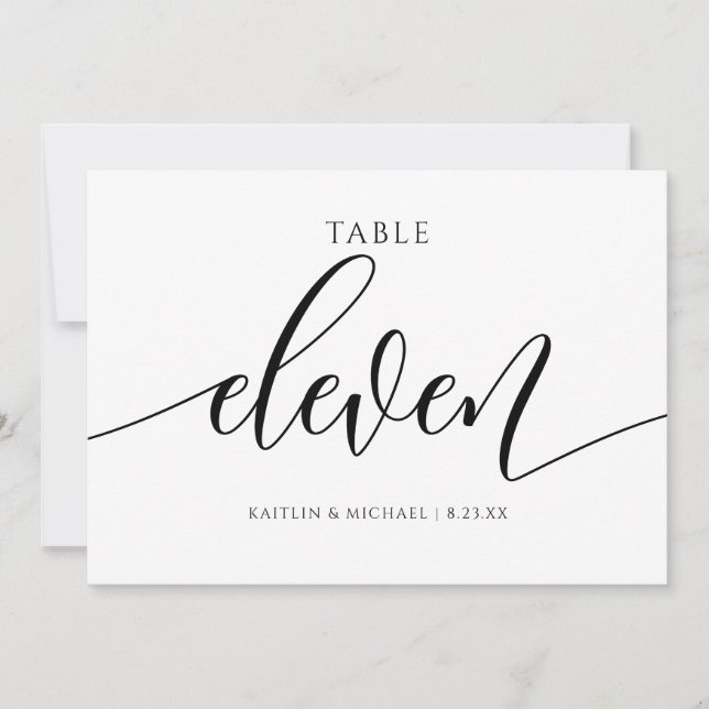 Modern Bordsnummer Calligraphy - 11 (Framsida)