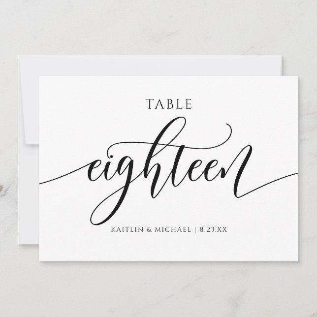Modern Bordsnummer Calligraphy - 18 (Framsida)