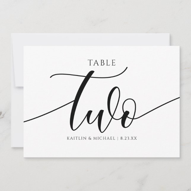 Modern Bordsnummer Calligraphy - 2 (Framsida)