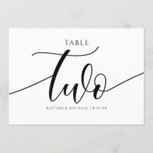 Modern Bordsnummer Calligraphy - 2