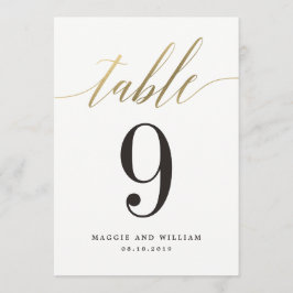 Modern Bordsnummer Card Faux Guld
