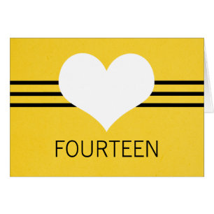 Modern Bordsnummer Card, Gult Hälsningskort