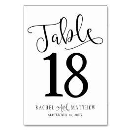 &Modern Bordsnummer-kort för Bröllop Bordsnummer