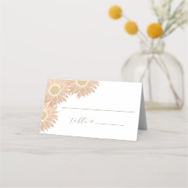 Modern Bordsnummer Placecard för solros Bröllop Placeringskort