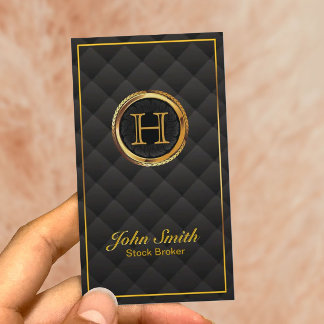 Modern börsmäklare i Guld Monogram Visitkort