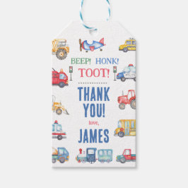 Modern boskapstransport 1:a födelsedag Tack Presentetikett