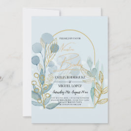 Modern Botanica, inbjudan till Aqua SeaGlass Guld 
