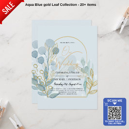 Modern Botanica, inbjudan till Aqua SeaGlass Guld 