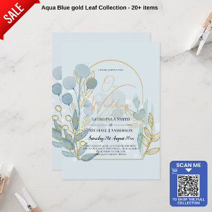 Modern Botanica, inbjudan till Aqua SeaGlass Guld