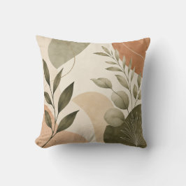 Modern Botanical Abstract Leaves Decorative Pillow Kudde