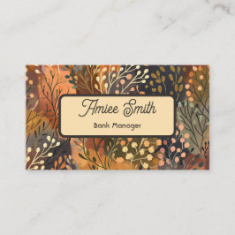 Modern Botanical Business Card with QR Code Visitkort