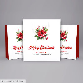 Modern Botanical Christmas Flower Holiday Bag