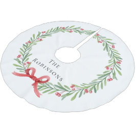 Modern Botanical Christmas Wreath  Julgransmatta Borstad Polyester