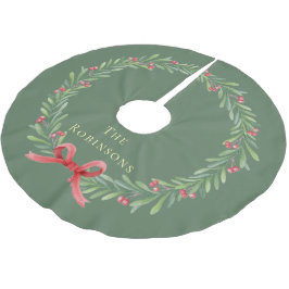 Modern Botanical Christmas Wreath  Julgransmatta Borstad Polyester