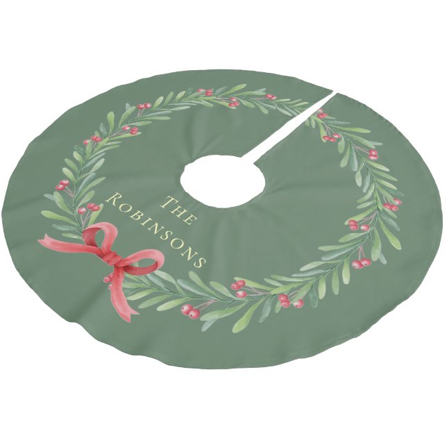 Modern Botanical Christmas Wreath  Julgransmatta Borstad Polyester (Vinklad)