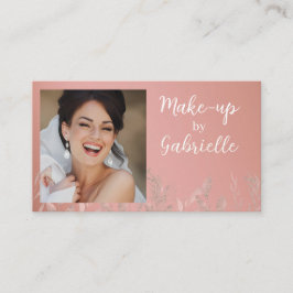 Modern Botanical Dusty Rose Boho Photo QR Code Visitkort