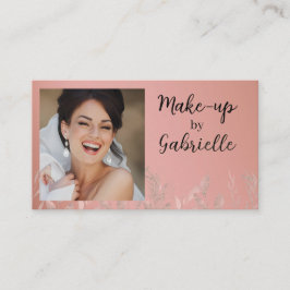 Modern Botanical Dusty Rose Boho Photo QR Code Visitkort