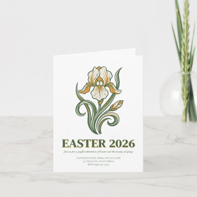Modern Botanical Easter Blessings Inbjudan (Framsida)