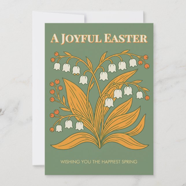 Modern Botanical Easter Blessings Inbjudningar (Framsida)