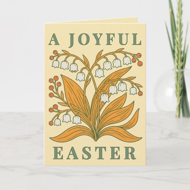 Modern Botanical Easter Blessings Kort (Framsida)