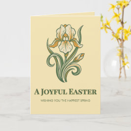 Modern Botanical Easter Blessings Kort