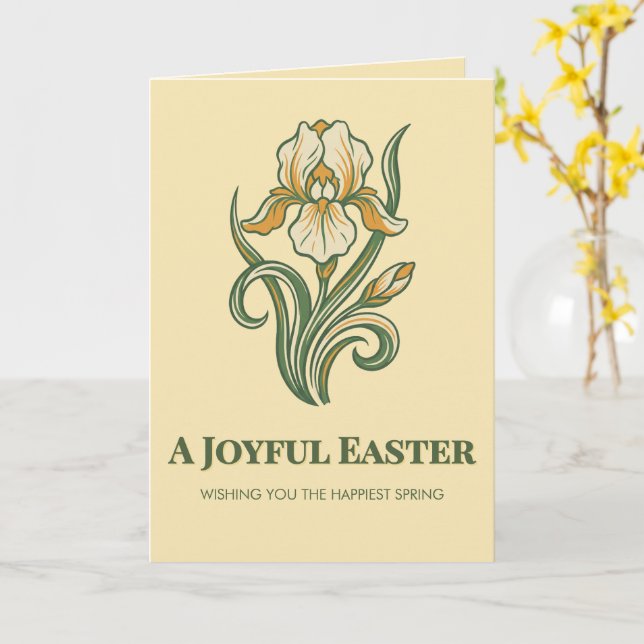 Modern Botanical Easter Blessings Kort (Gul blomma)