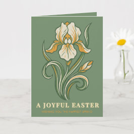 Modern Botanical Easter Blessings Kort