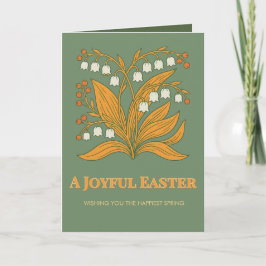 Modern Botanical Easter Blessings Kort