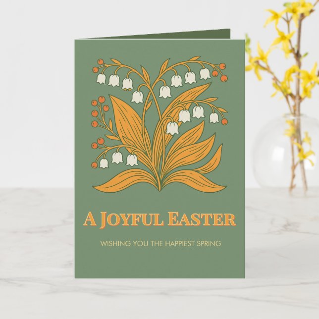 Modern Botanical Easter Blessings Kort (Gul blomma)