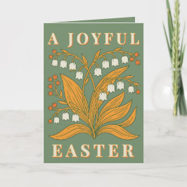 Modern Botanical Easter Blessings Kort