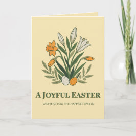 Modern Botanical Easter Blessings Kort