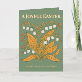 Modern Botanical Easter Blessings Kort