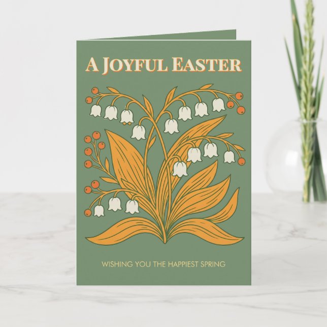 Modern Botanical Easter Blessings Kort (Framsida)