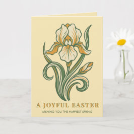 Modern Botanical Easter Blessings Kort