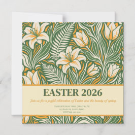 Modern Botanical Easter Blessings Magnetisk Inbjudningskort
