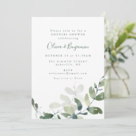 Modern Botanical Eucalyptus Boho Couples Shower Inbjudningar