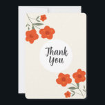 Modern Botanical orange floral thank you card  Inbjudningar<br><div class="desc">Modern Botanical orange floral thank you card</div>