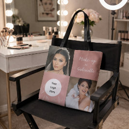 Modern Botanical Soft Pink Boho Photo Script Logo Tygkasse