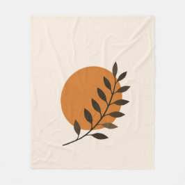 Modern Botanical Sun Throw Blanket Fleecefilt