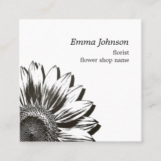 Modern Botanical Sunflower | Professional Branding Fyrkantigt Visitkort