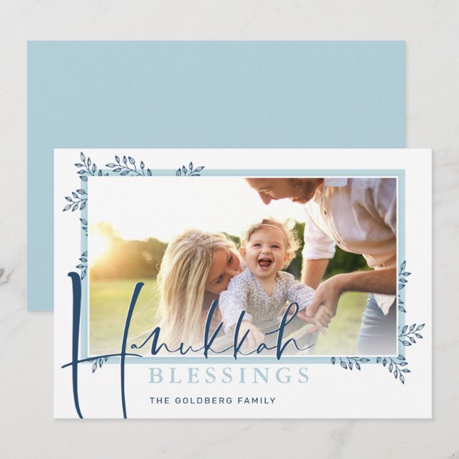 MODERN BOTANICAL välsignelse ram ferners blue Julkort (Fram/baksida)