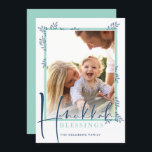 MODERN BOTANICAL välsignelse ram ferns mint navy b Julkort<br><div class="desc">genom kat massard >> www.simplysweetPAPERIE.com <<< En elegant, enkel botanisk fotodesign. Maximalt område att visning din vackra familj också! AVDELNING 1. Om du vill ändra storlek på eller flytta fotot slått klickar du på "anpassa det". 2 Du kan också ändra typsnitt, flytta och lägga till mer text! BEHÖVER HJÄLP FÖR...</div>