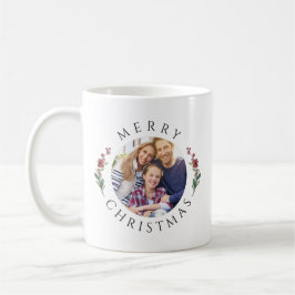 Modern Botanical Wreath Photo Christmas Kaffemugg