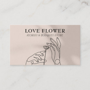 Modern botanik: Ivory Beige Händer och Flower Visitkort