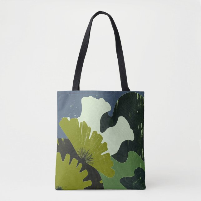 Modern Botanisk Abstrakt Handväskor Tygkasse (Framsida)