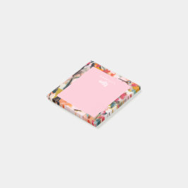 Modern Botanisk Abstrakt Konst Rosa Post-it Block