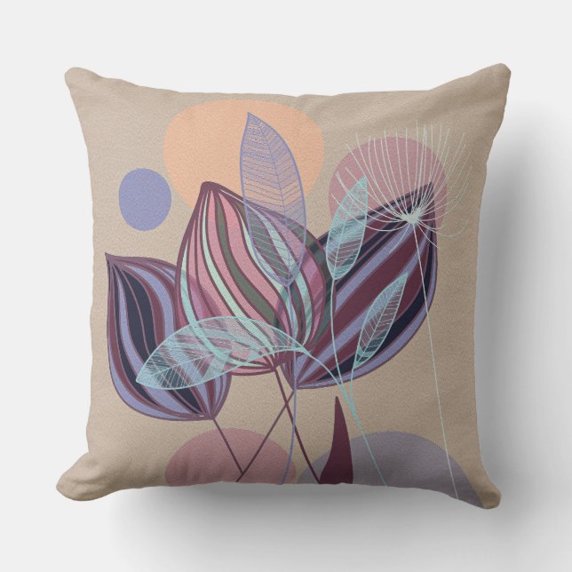 Modern botanisk Abstrakt Kudde (Framsida)