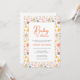 Modern botanisk baby shower-inbjudan inbjudningar