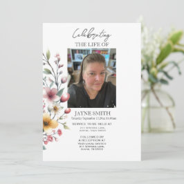 Modern botanisk begravning av minnesgudstjänst e-v inbjudningar