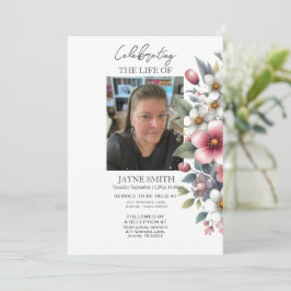 Modern botanisk begravning av minnesgudstjänst e-v inbjudningar